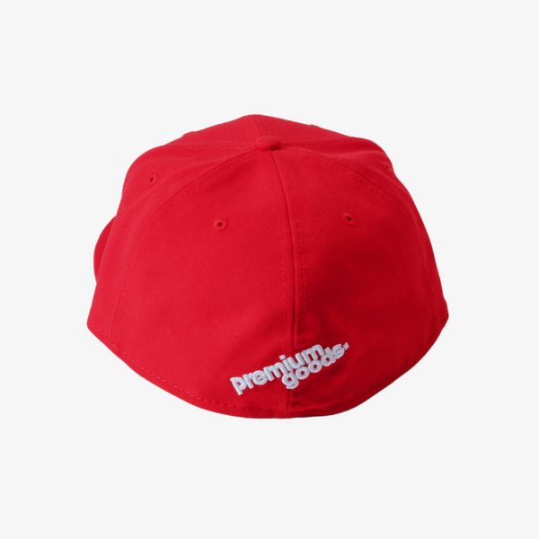 new era x premiumgoods. houston. 59fifty fitted (red/white)