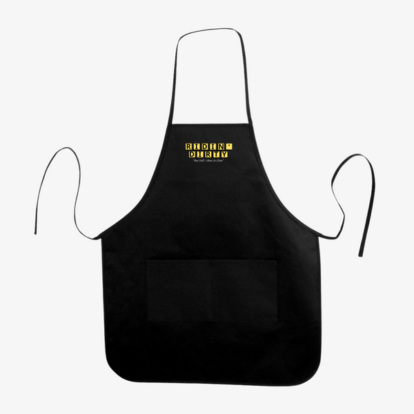 ridin' dirty waffle logo apron (black)