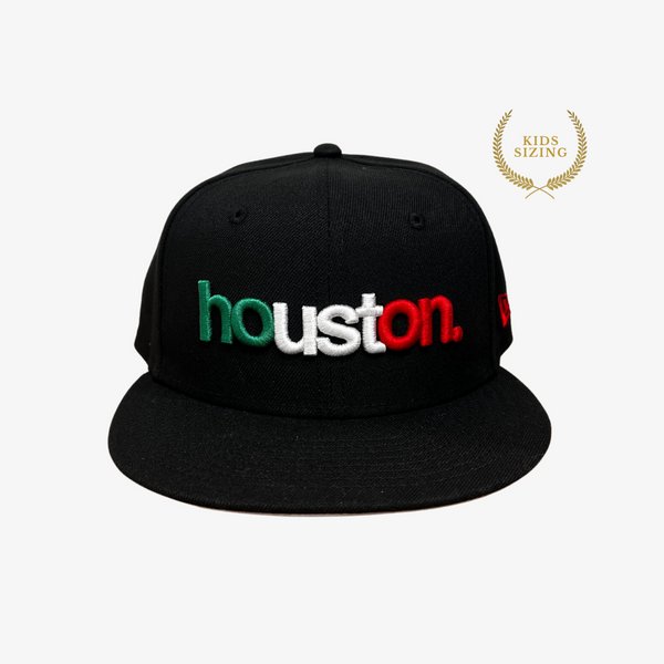 kids new era x premiumgoods. houston. 59fifty fitted (black/red/white/green)