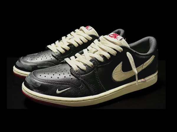 8.16.2025 Nigel x Air Jordan 1 Retro Low 'Black/Muslin/Varsity Red'