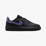 preschool nike force 1 low black action grape laser orange - front