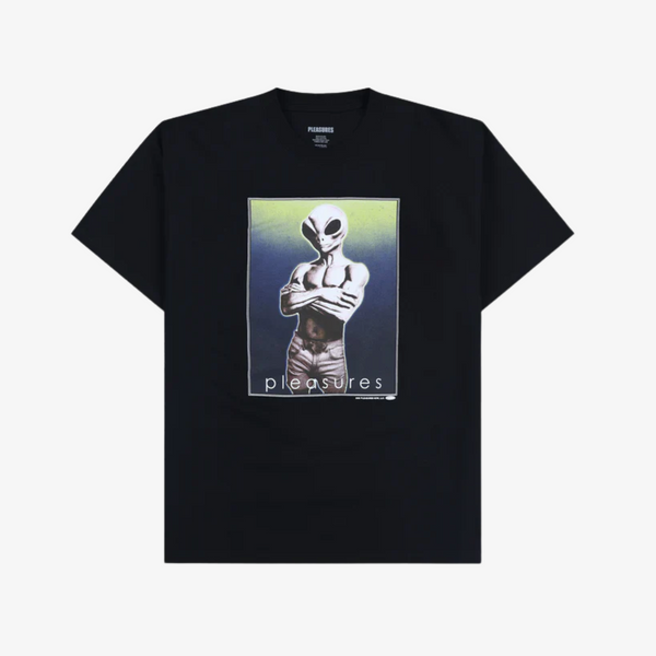 mens pleasures yoked s/s tee (black)