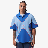 mens jordan x awake ny polo (light blue/game royal/infrared 23/white)