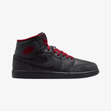 mens jordan 1 mid se (black/tough red-black)