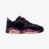 grade school jordan 6 retro low (black/laser fuchsia-pink foam)