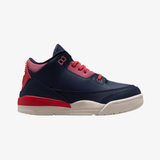 womens jordan 3 retro (obsidian/chalk-track red)