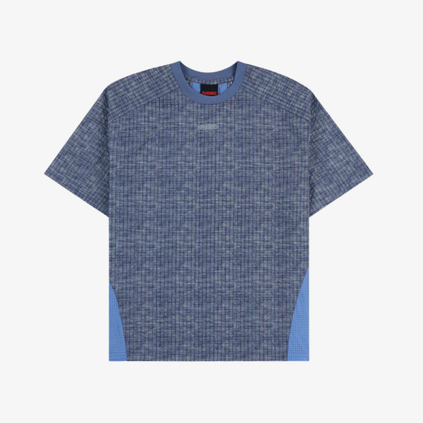 mens pleasures oval tech s/s shirt (navy)