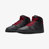 mens jordan 1 mid se (black/tough red-black)