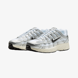 mens nike p-6000 white black metallic silver - side