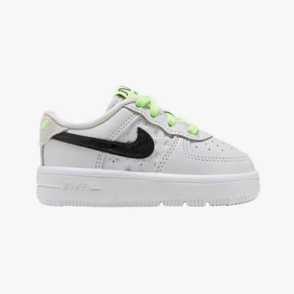toddler nike force 1 low lace (photon dust/black-barely volt)