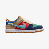 gradeschool nike dunk low midnight navy speed red green noise - front