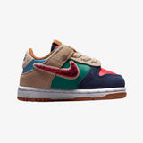 toddler nike dunk low midnight navy speed red green noise - front