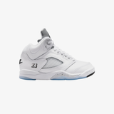 preschool jordan 5 retro (white/black-metallic silver)