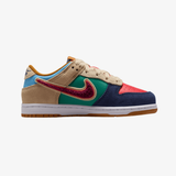 preschool nike dunk low midnight navy speed red green noise - front