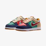 preschool nike dunk low midnight navy speed red green noise - side