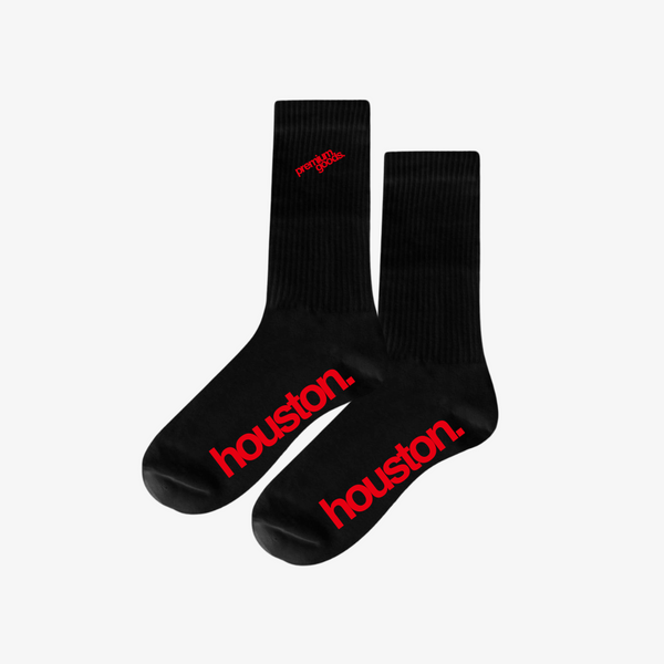 premiumgoods. crew socks (black/red)