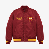 preorder mens premiumgoods. ugk 30th anniversary satin varsity jacket (burgundy)