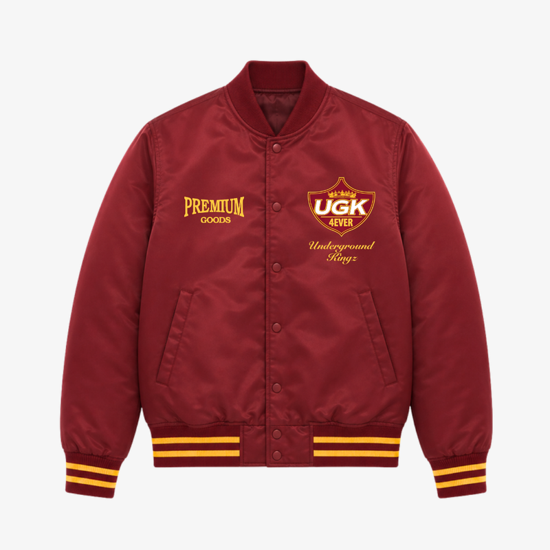 preorder mens premiumgoods. ugk 30th anniversary satin varsity