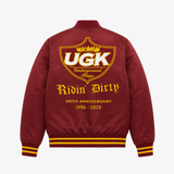 preorder mens premiumgoods. ugk 30th anniversary satin varsity jacket (burgundy)