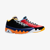 mens jordan 9 retro low (black/challenge red-deep royal blue)