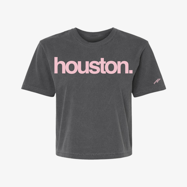 womens premiumgoods. houston s/s boxy tee (pepper/pastel pink)
