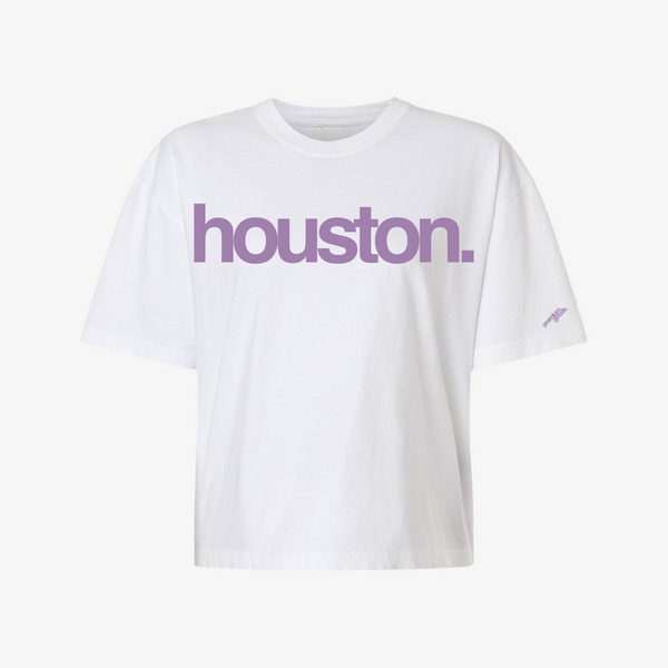 womens premiumgoods. houston s/s boxy tee (white/lavender)