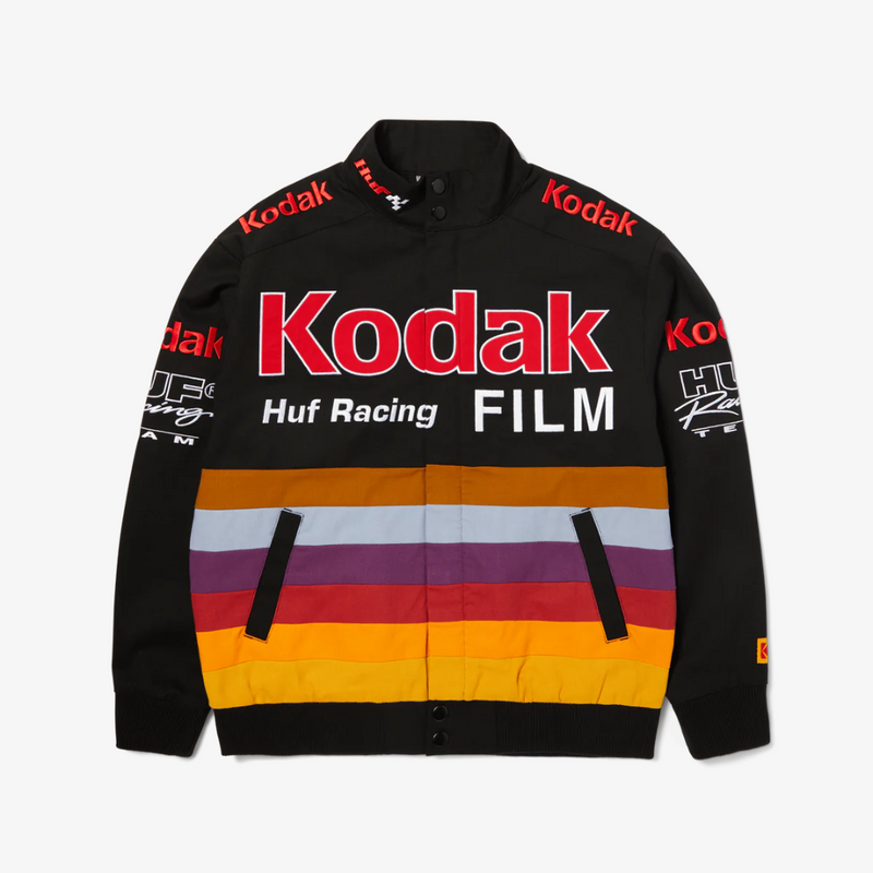 mens huf x kodak pole position racing jacket (black)