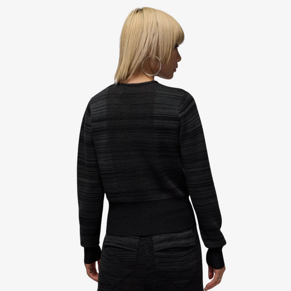 womens jordan x tela knit cardigan (dark smoke grey/black)