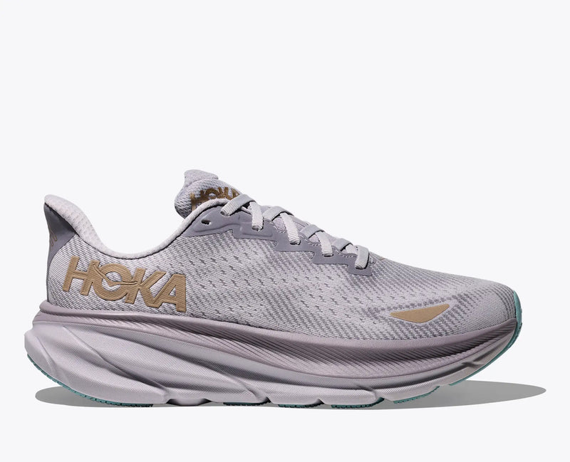 womens hoka clifton 9 gtx (foggy grey/ash grey)