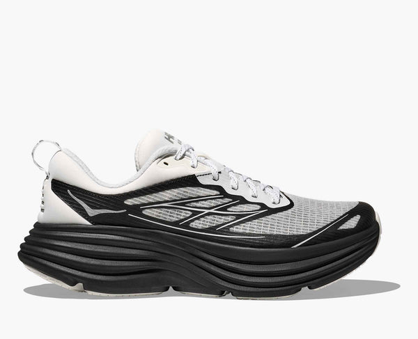 mens hoka bondi 8 ts caged (white/black)
