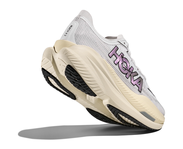 mens hoka mach x 2 (white/grey)