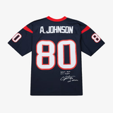 mens mitchell & ness x premiumgoods houston texans jersey 2005 andre johnson (navy)