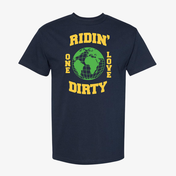 mens ridin' dirty one love logo s/s tee (navy)