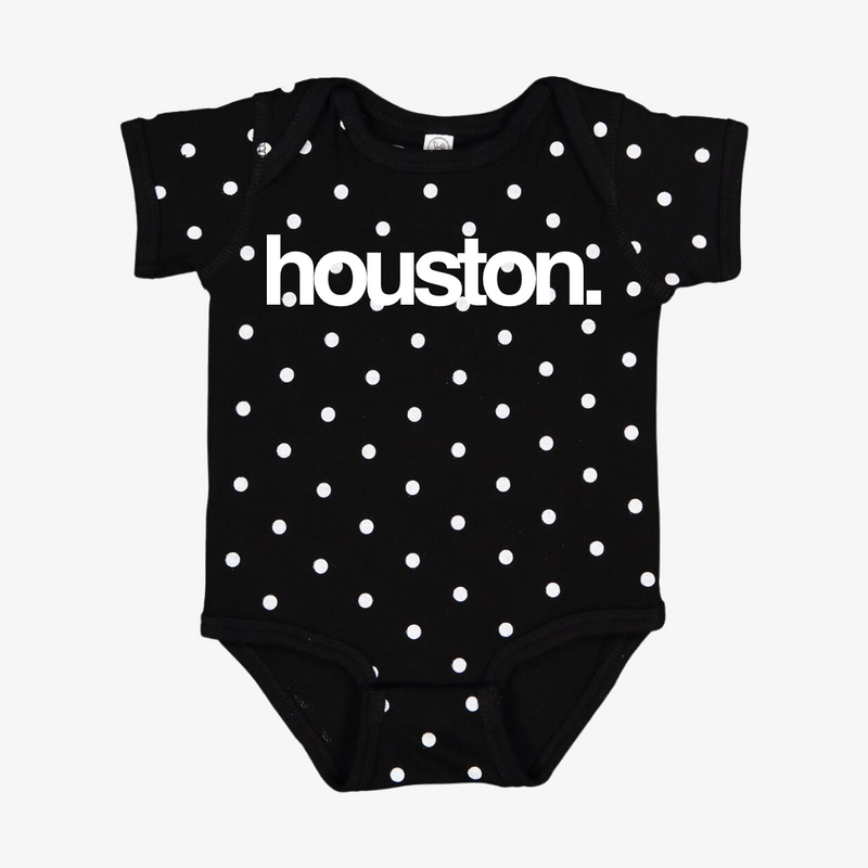 toddler premiumgoods. houston. s/s onesie (black/white dot)