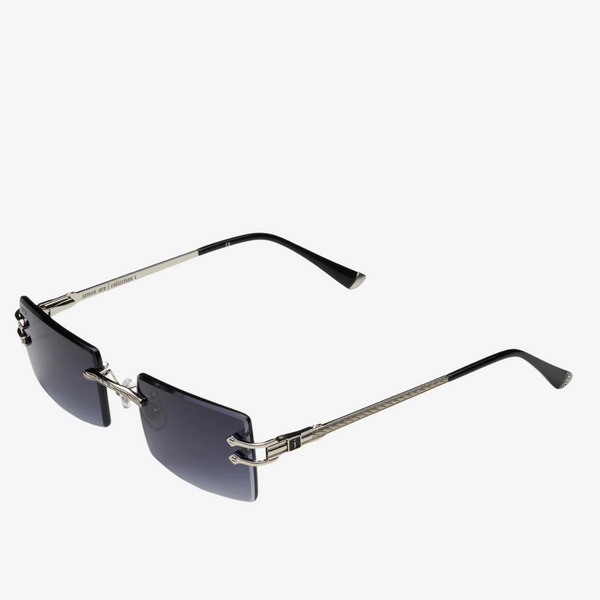 mens james oro authentic II sunglasses (black tint/silver)