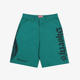 mens pleasures x shorty's gutierrez work shorts (green)