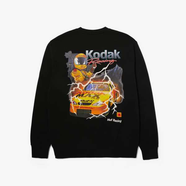 mens huf x kodak ride the lighting crewneck (black)