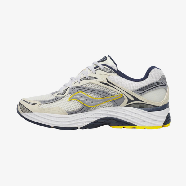 mens saucony progrid omni 9 (white/grey/yellow)