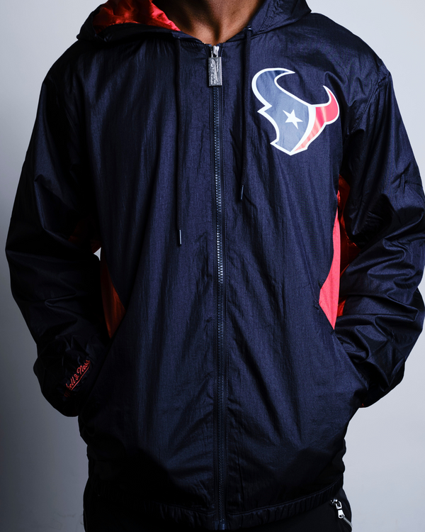mens mitchell & ness nfl playmaker full zip current houston texans (navy)