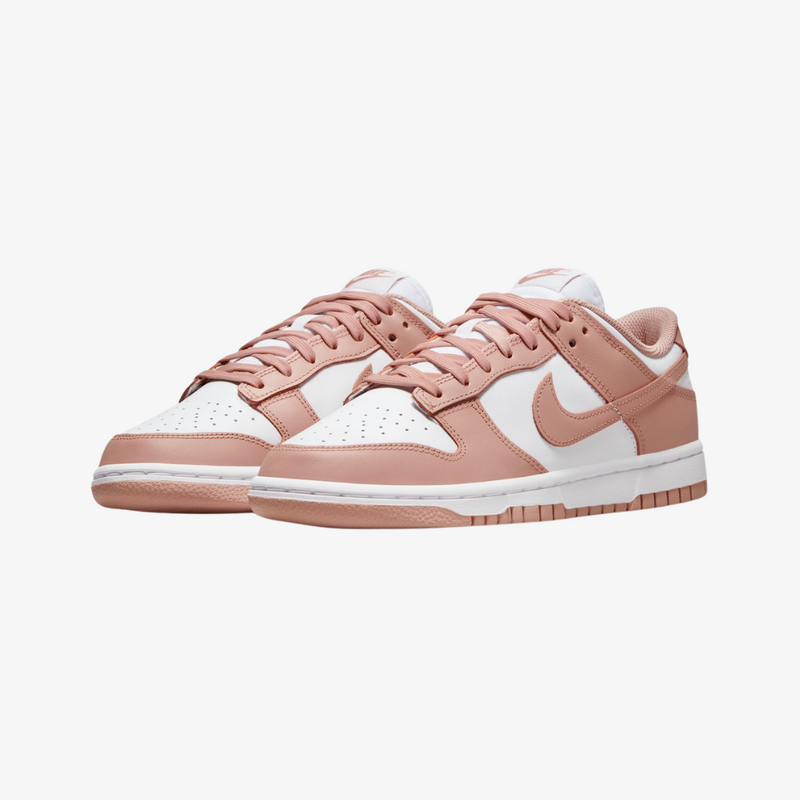 womens nike dunk low (white/rose whisper)