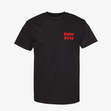 mens ridin dirty cat logo s/s tee (black)