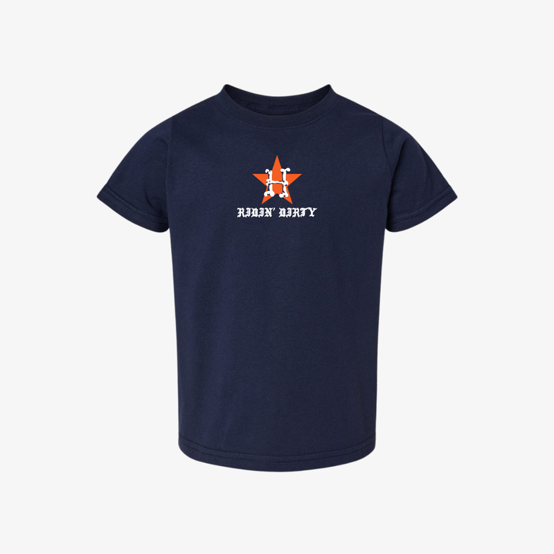kids ridin' dirty bury me s/s tee (navy/orange)