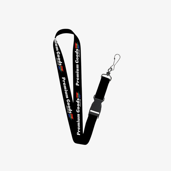 pg auto club script logo lanyard (black)