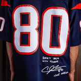 mens mitchell & ness x premiumgoods houston texans jersey 2005 andre johnson (navy)