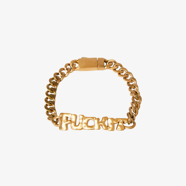 huf fuck it warped I.D. bracelet (gold)