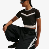 womens nike sportswear chill knit crop top (black/chalk)