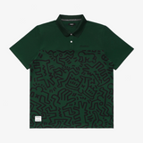 mens malbon x keith haring printed polo (green)