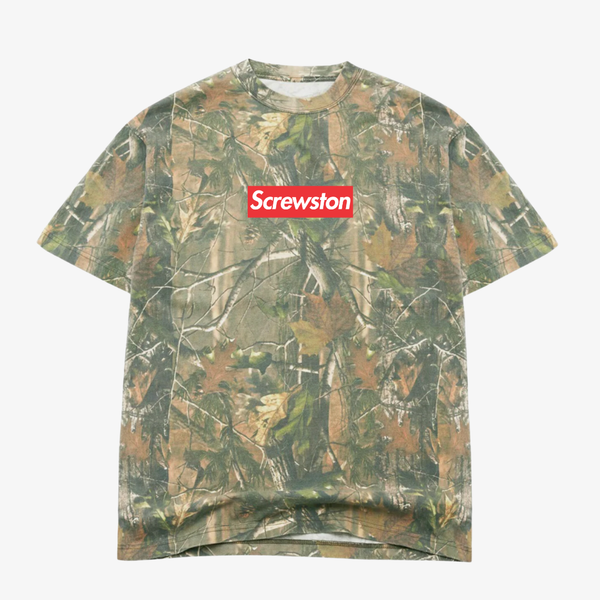 mens ridin' dirty screwpreme s/s tee (wood camo)