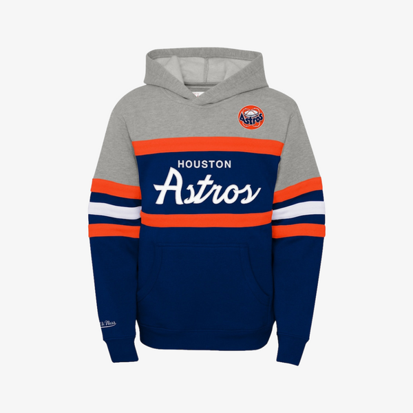 kids mitchell & ness astros pullover astros hoodie (gray/navy)