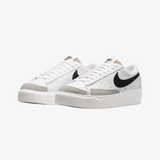 womens nike blazer low platform (white/black)